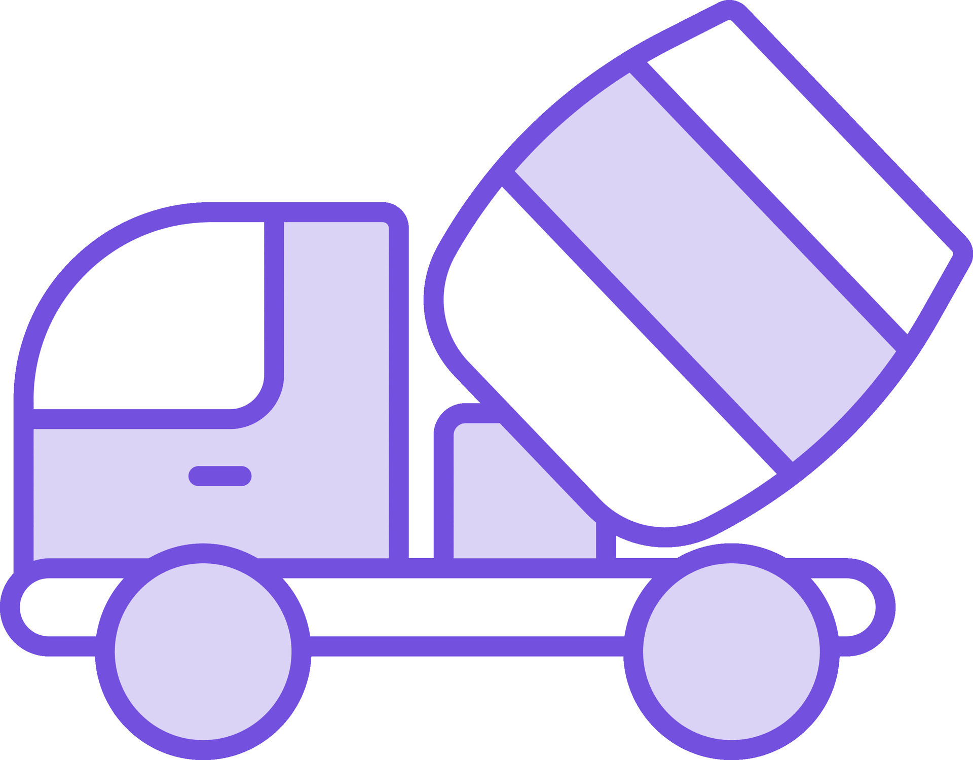 Concrete Mixer Truck Icon In Purple And White Color. 24975386 Vector