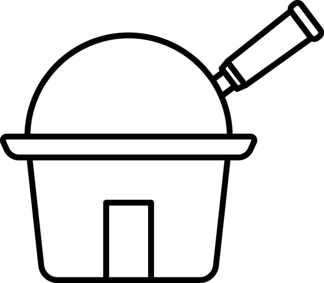 Observatory Icon In Black Line Art. vector