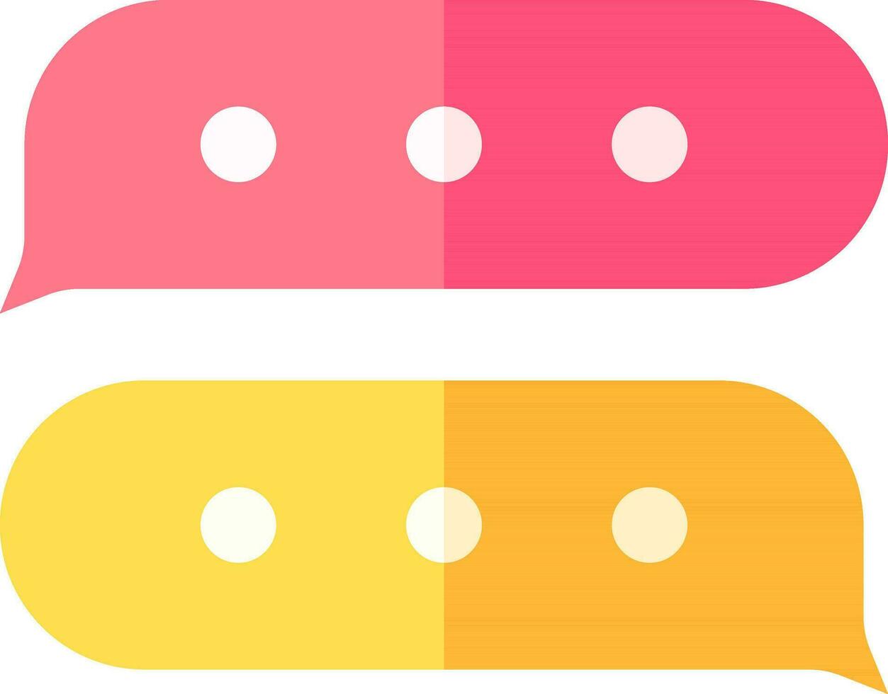 Chatting Icon In Pink And Yellow Color. vector