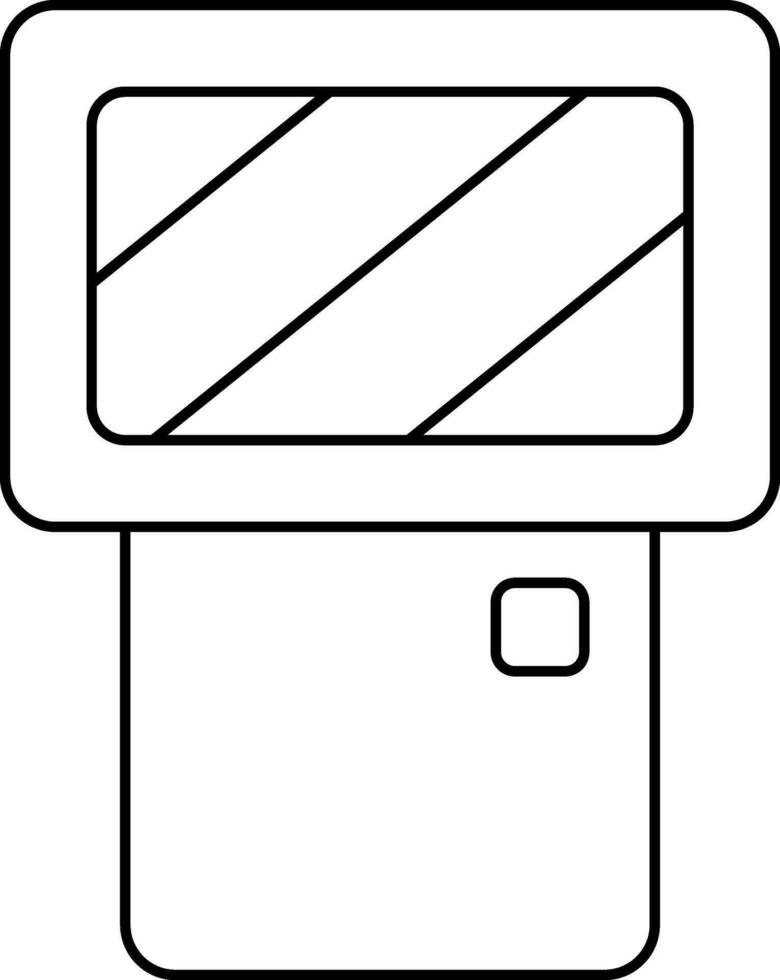 Camera Flashlight Icon In Thin Line Art. vector