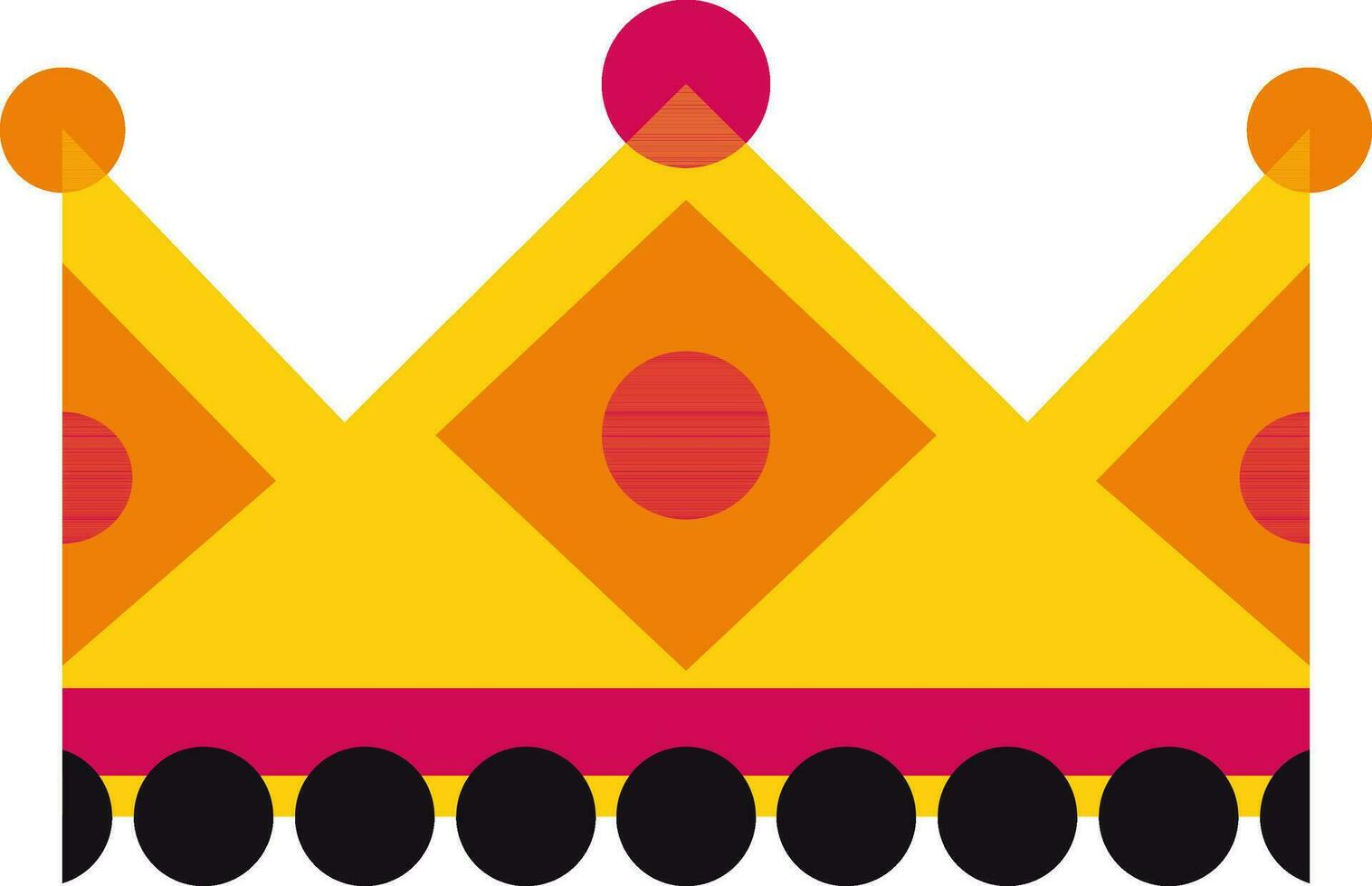 Decorated colorful crown in flat style. vector