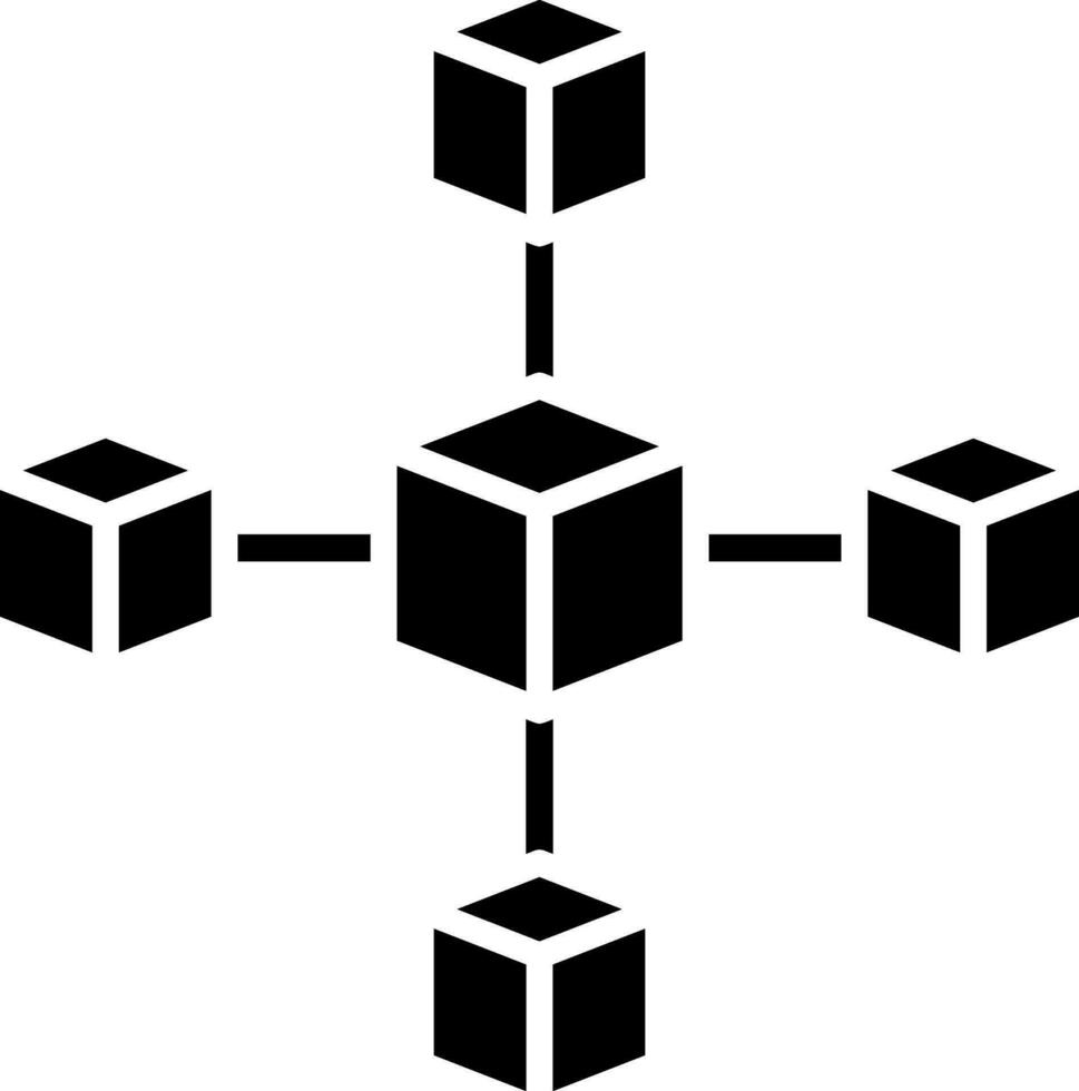 Black and White blockchain icon in flat style. 24975434 Vector Art at