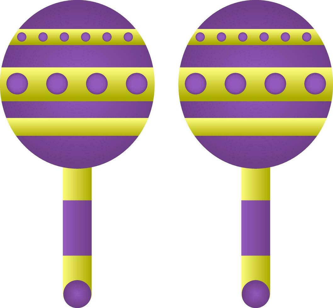 maracas icono en púrpura y verde color. vector