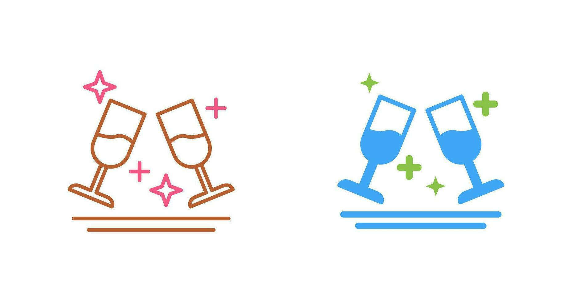 Two Glasses Romantic Vector Icon