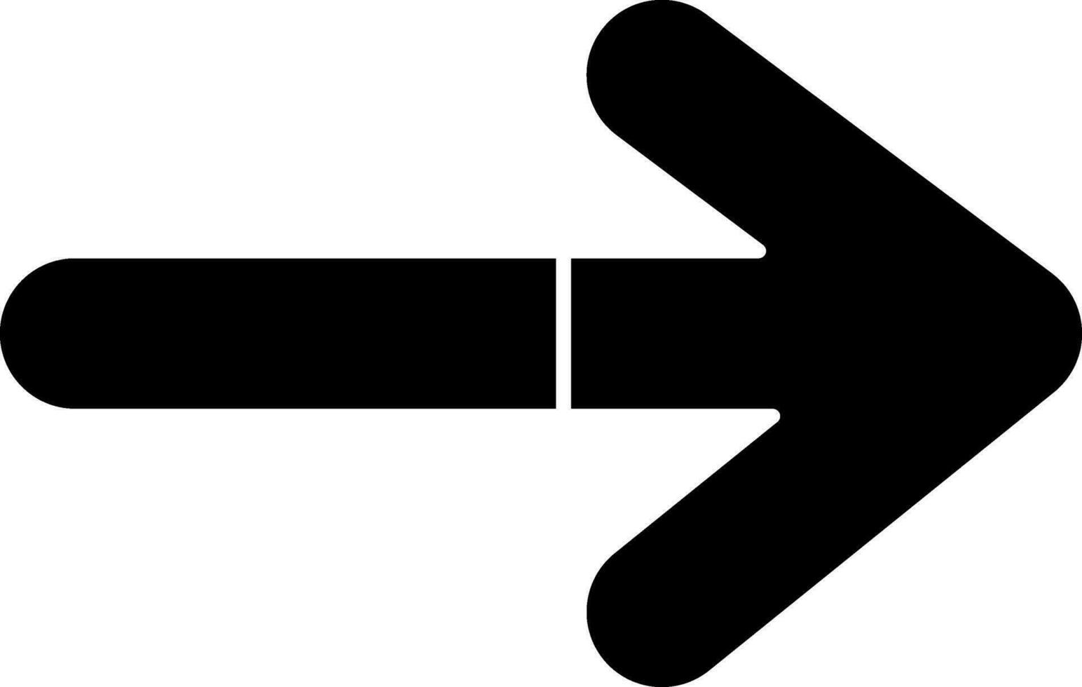 Right Arrow Icon Or Symbol In Glyph Style. vector
