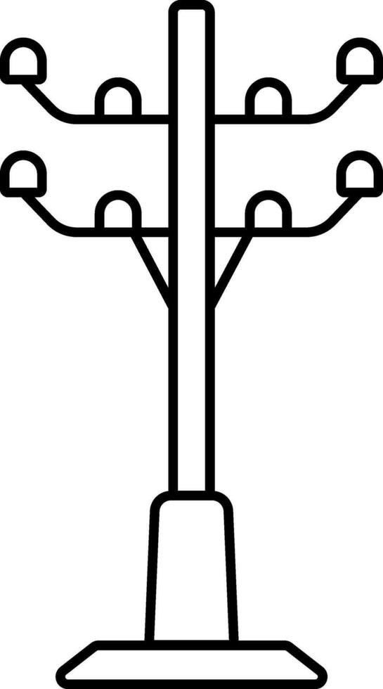 Electricity Pole Icon in Black Thin Line Art. vector