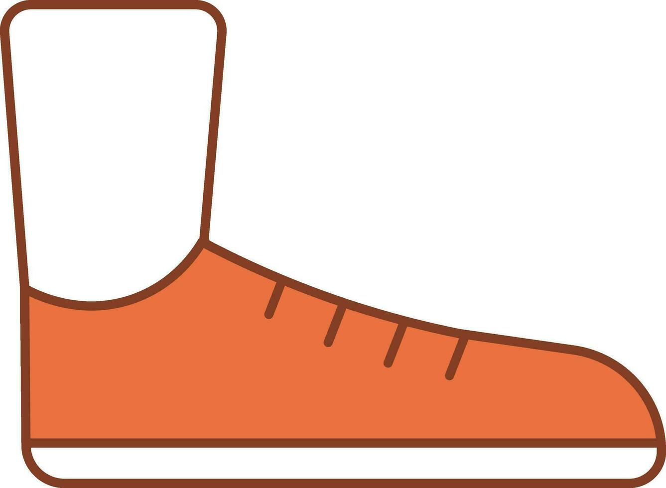 Boot Icon In Orange And White Color. vector