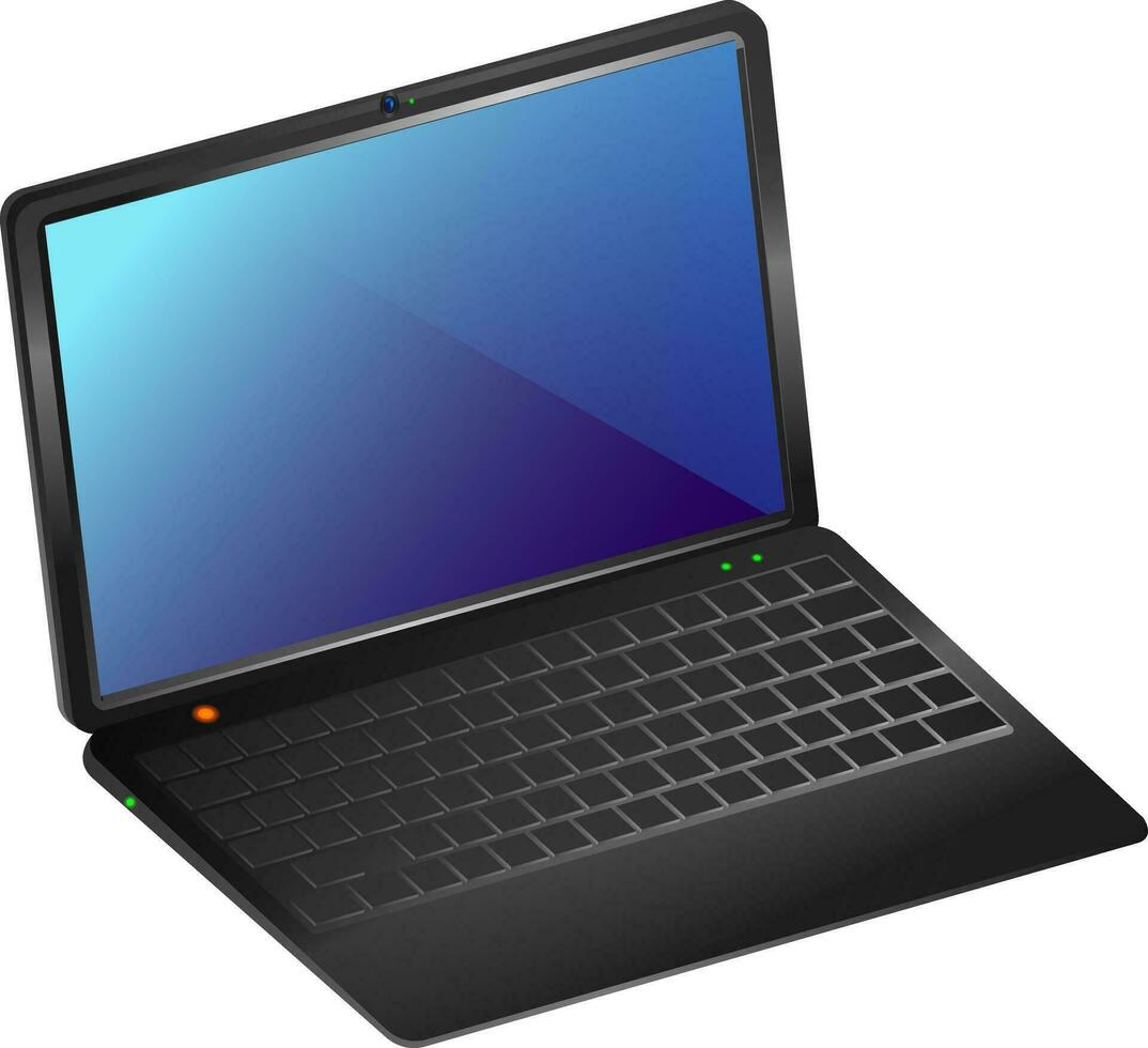 Isometric illustration of laptop on white background. vector