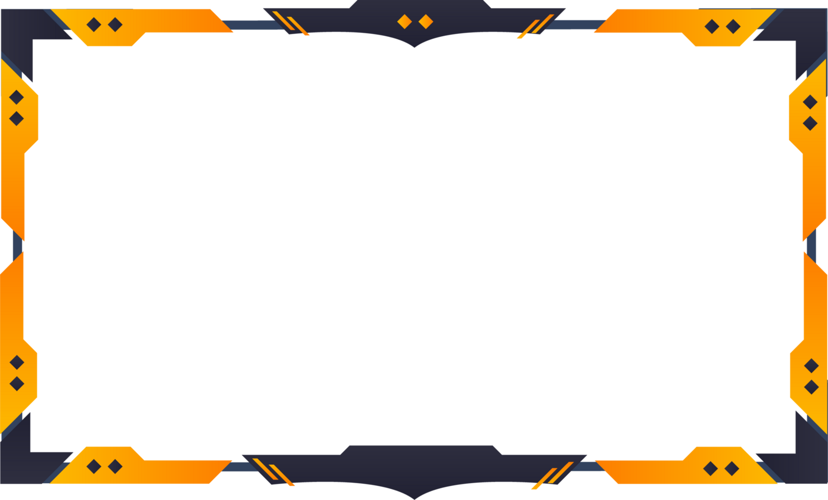 Creative live streaming overlay and screen panel design with yellow and dark colors. Gaming overlay and offline buttons for the broadcast screen. Futuristic live gaming frame overlay png. png