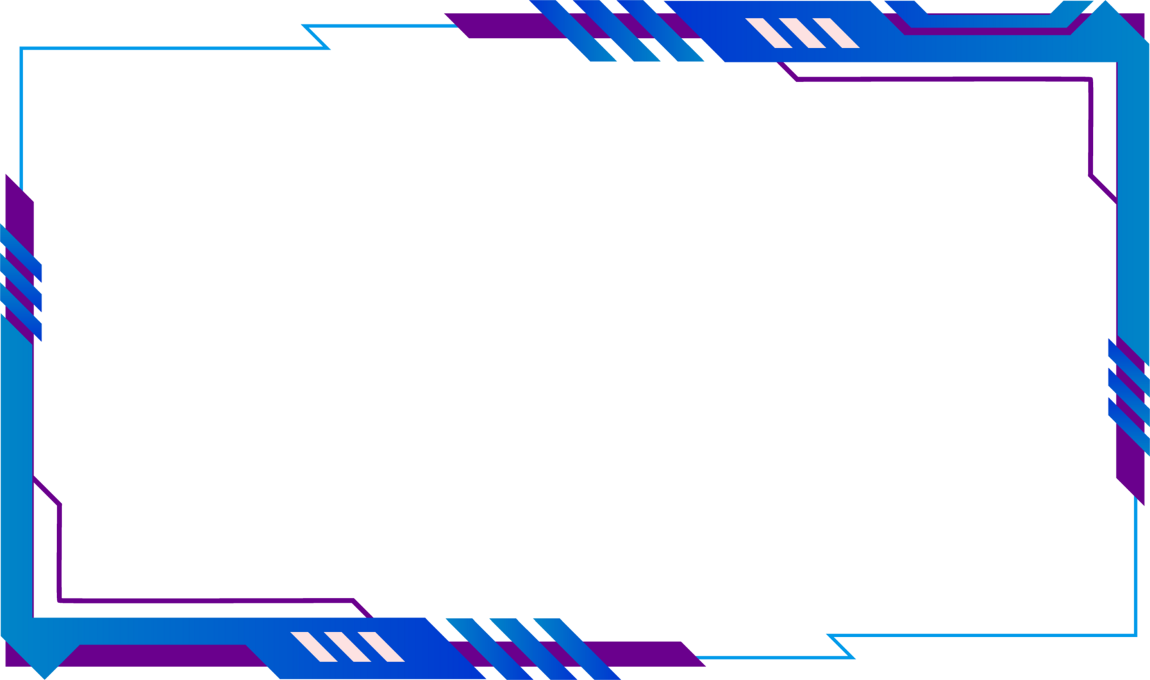 Simple gaming screen panel and overlay design with offline screen png. Live streaming overlay and broadcast border design with blue color. Online user interface png with abstract shapes.