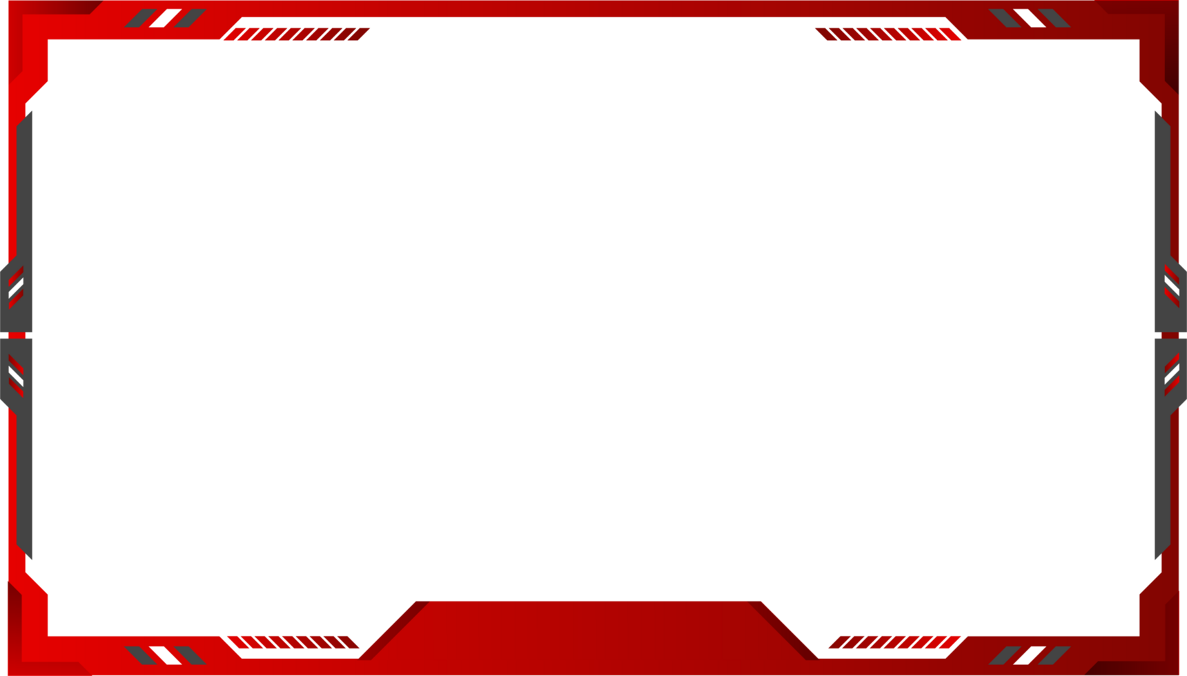 Live streaming overlay png with red and dark color. Stream overlay design with buttons for online gamers. Offline frame design for gamers. Live Gaming screen panel overlay with stream buttons.