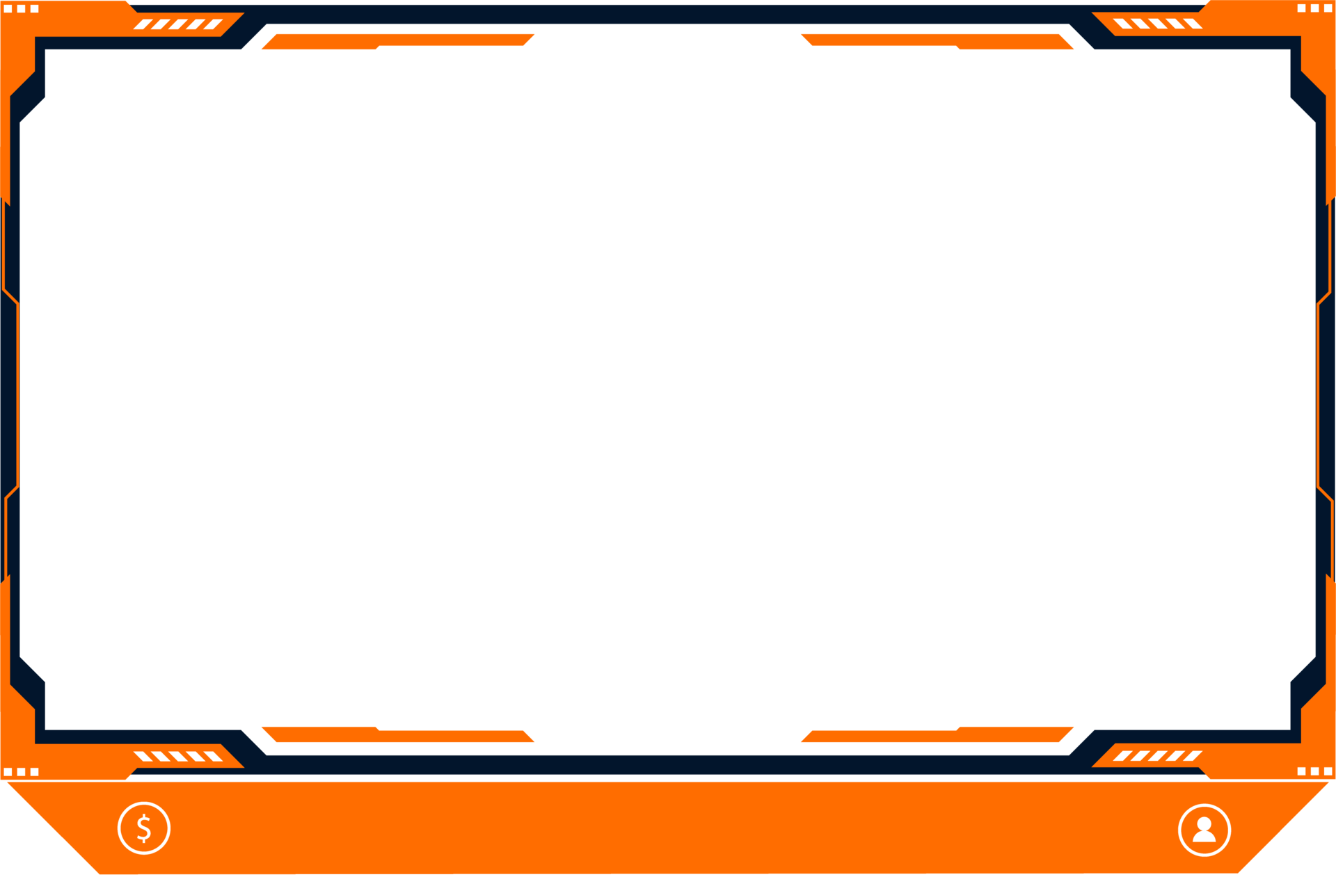 Gaming Overlay Png With Orange And Dark Color Shapes Streaming Overlay gaming-overlay-png-with-orange-and-dark-color-shapes-streaming-overlay