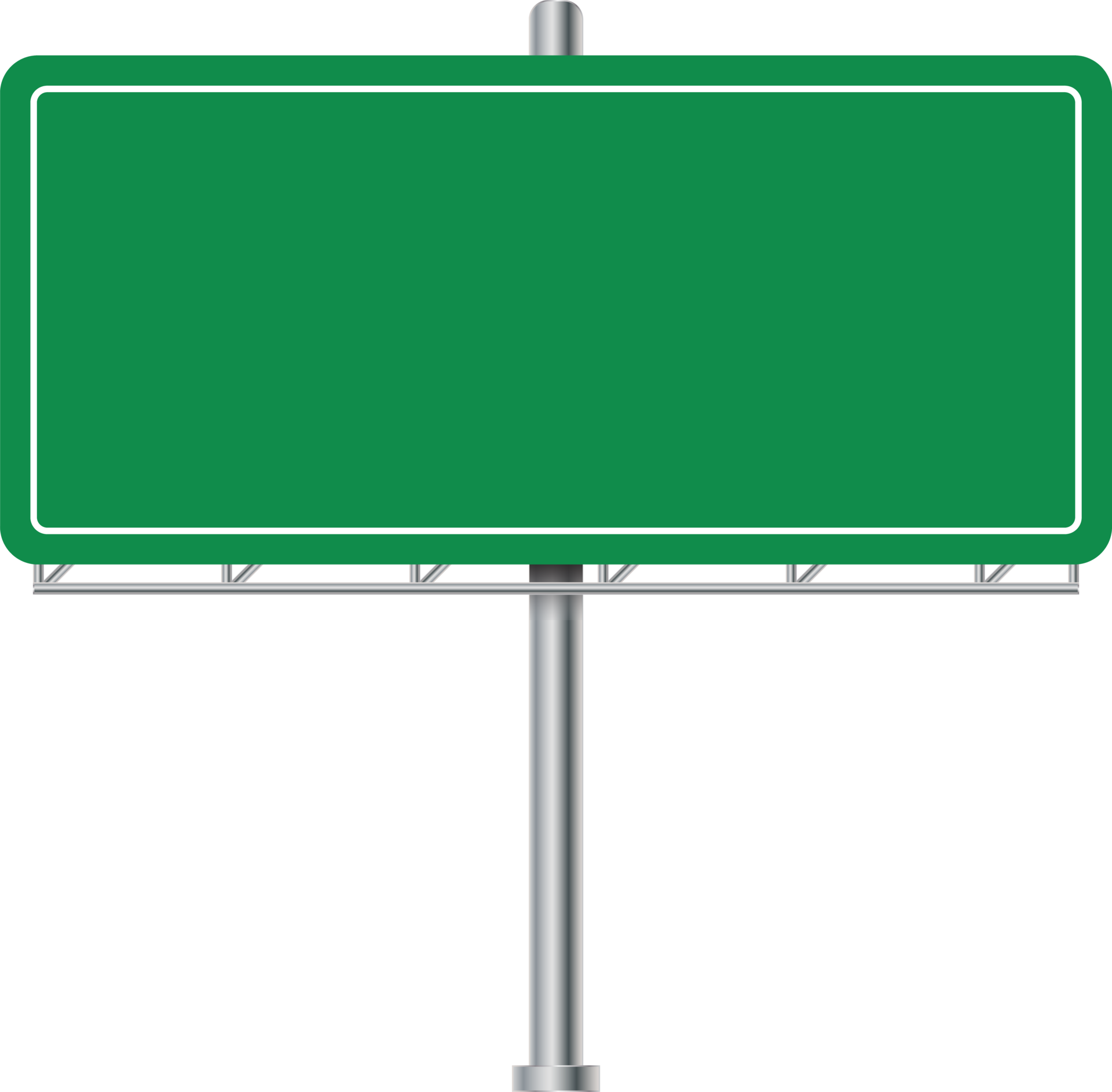 Green road sign and blank road billboard. Blank advertising billboard