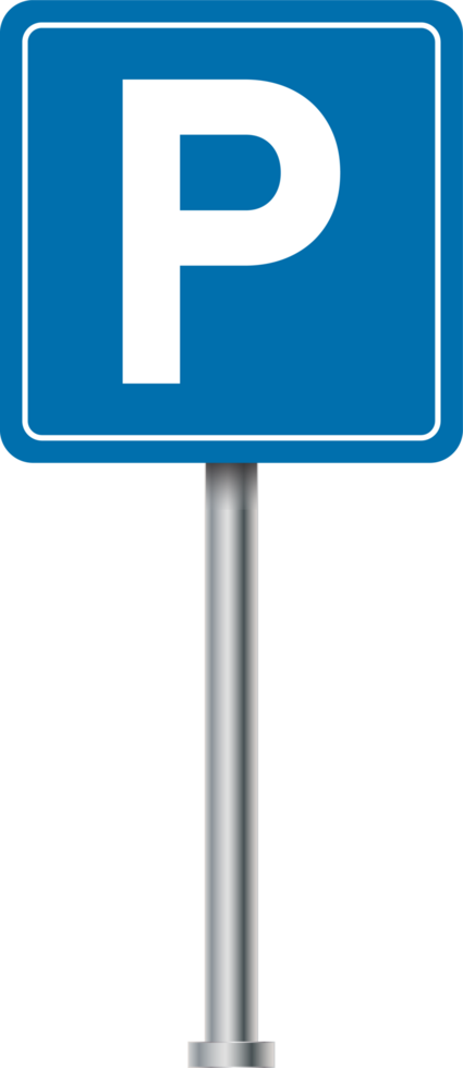 azul estacionamiento signo. la carretera y tráfico cartelera. la carretera señales. autopista dirección señales. png