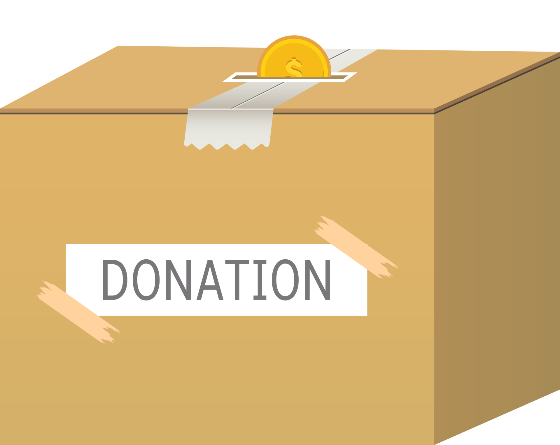 Donation Box With Gold Coin Raising Funds For Poor People Charity donation-box-with-gold-coin-raising-funds-for-poor-people-charity