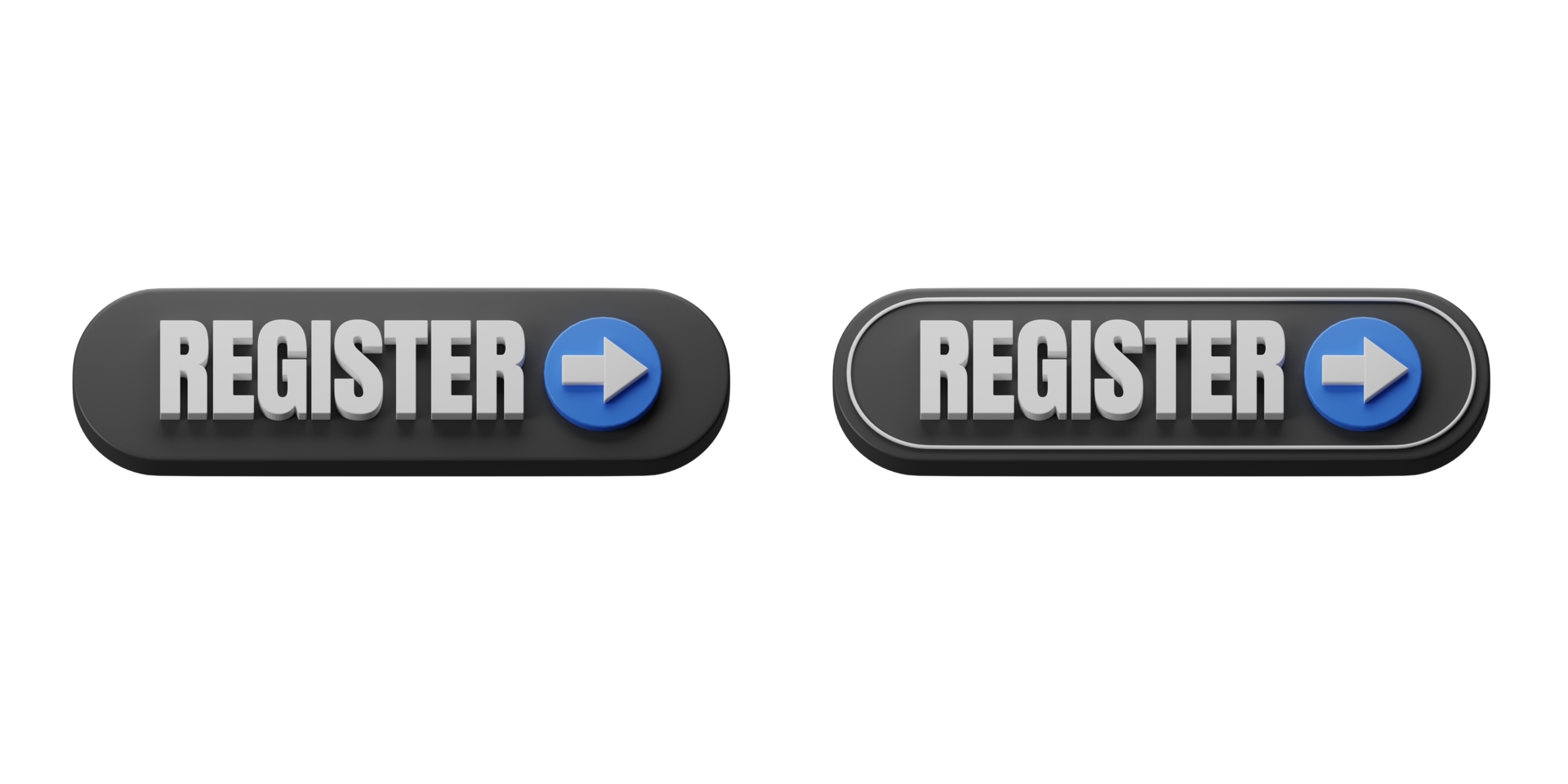 Register now button 3d illustration isolated. CTA or call to action buttons. Suitable for user interface design and promotion. png