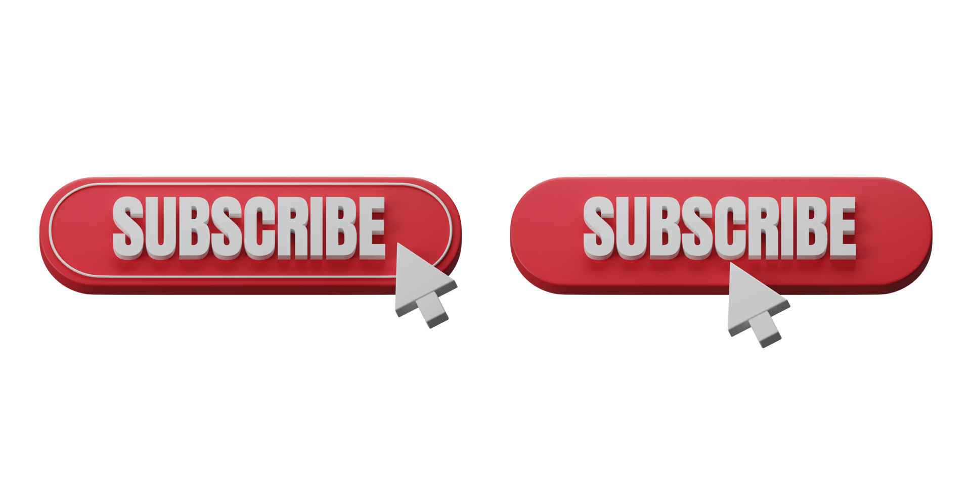 Subscribe button 3d illustration isolated. CTA or call to action buttons. Suitable for user interface design and promotion. png