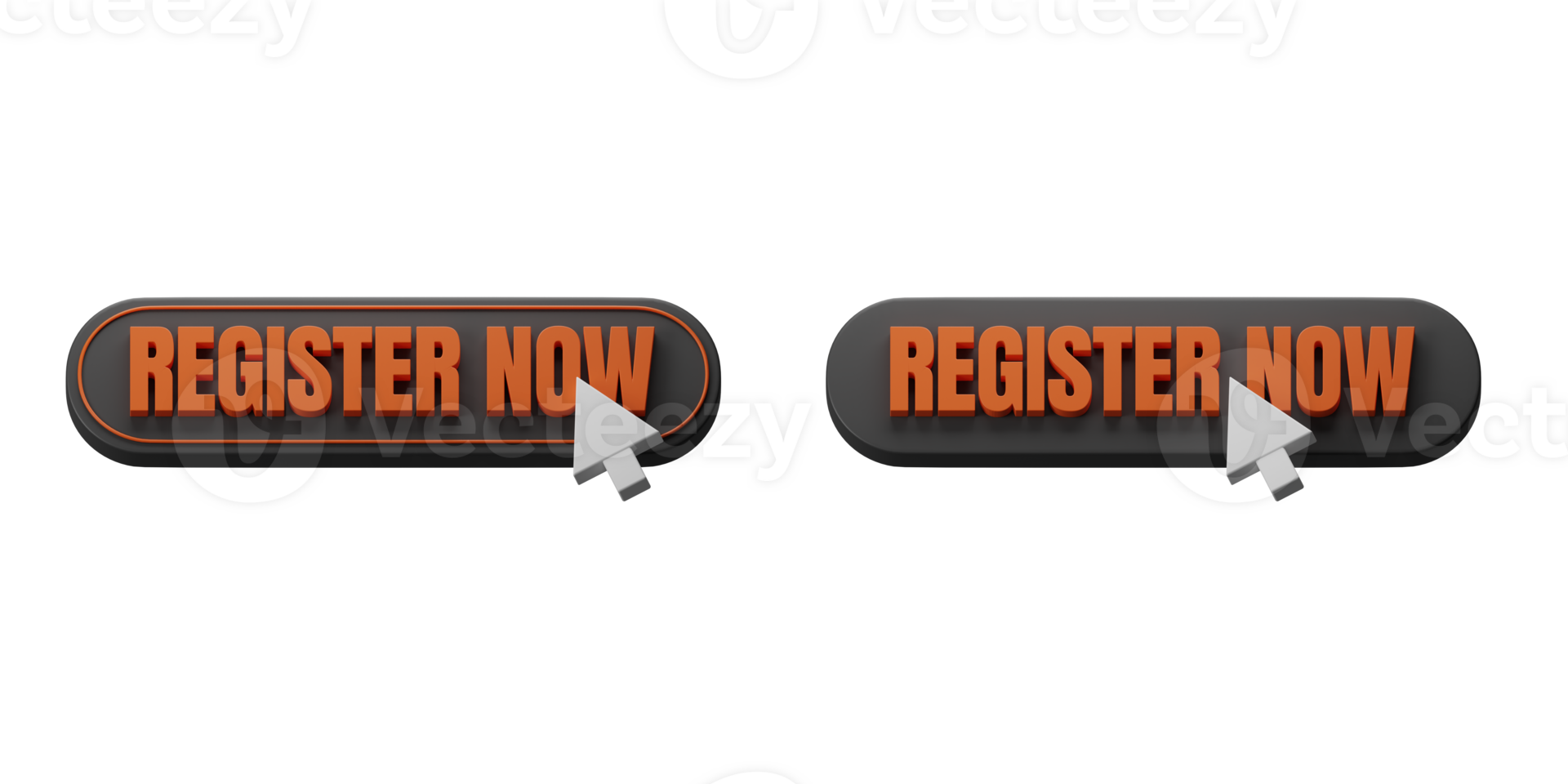 Register now button 3d illustration isolated. CTA or call to action buttons. Suitable for user interface design and promotion. png