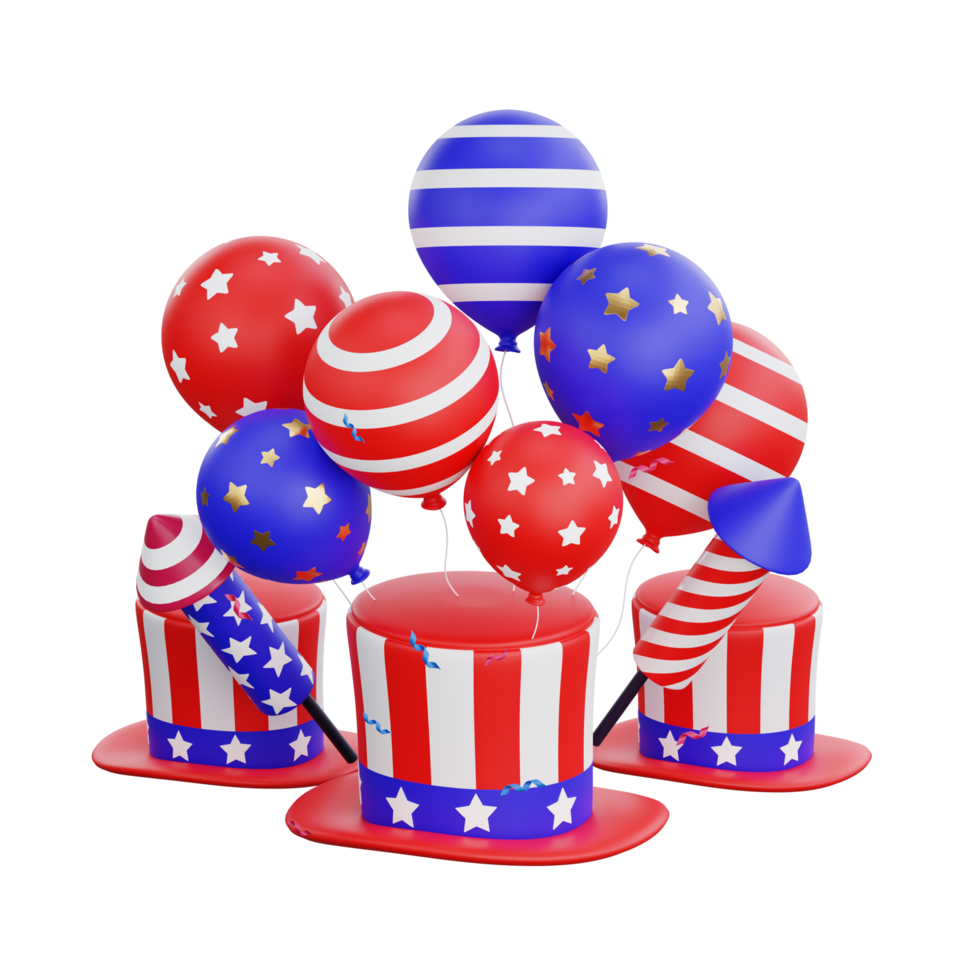 4th of july american balloons png