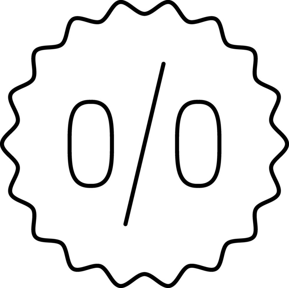Discount Offer Sticker Flat Icon Black Thin Line. vector