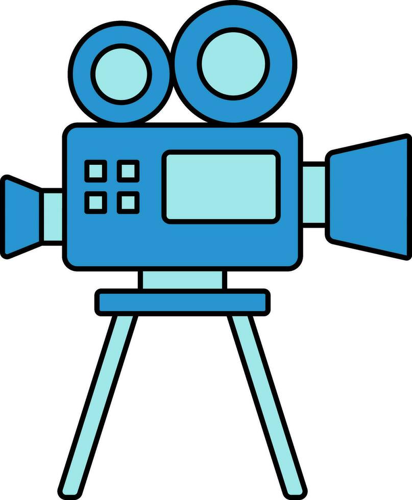 Video Camera Icon In Blue Color. vector