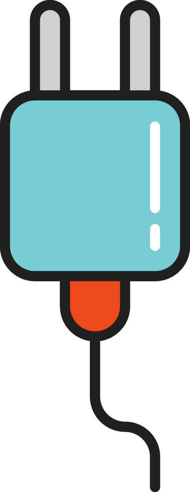 Colorful Plug Icon In Flat Style. vector
