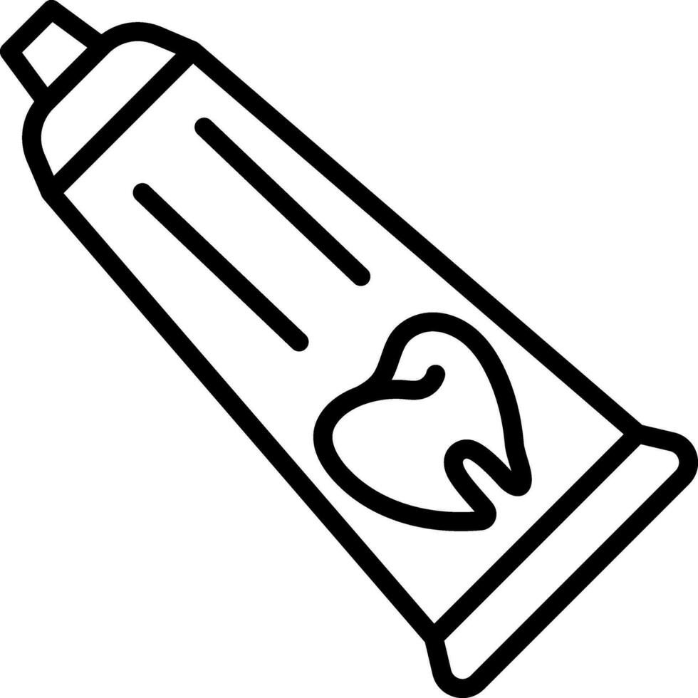 Toothpaste Icon In Black Outline. vector