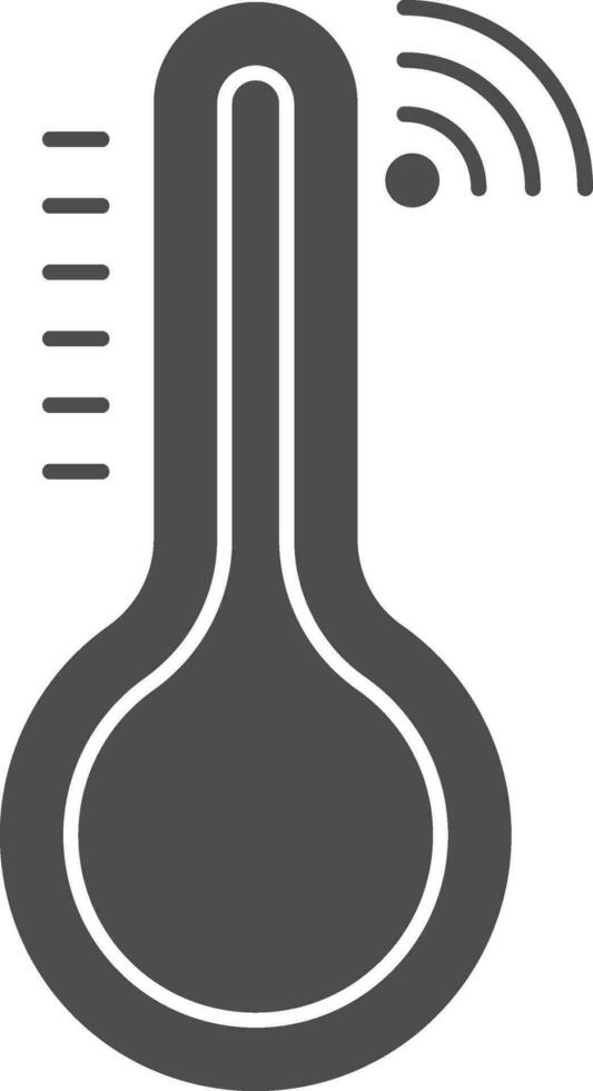 Thermometer Icon In Gray And White Color. vector