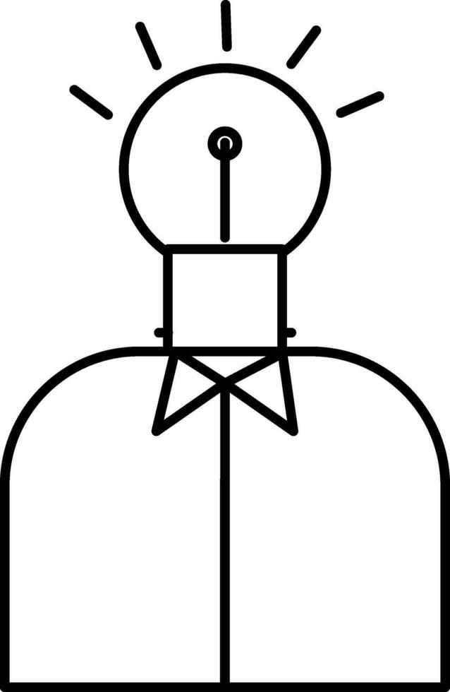 Human Idea Icon In Black Line Art. vector
