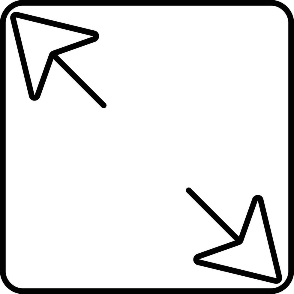 Expand Icon Or Symbol In Outline Style. vector