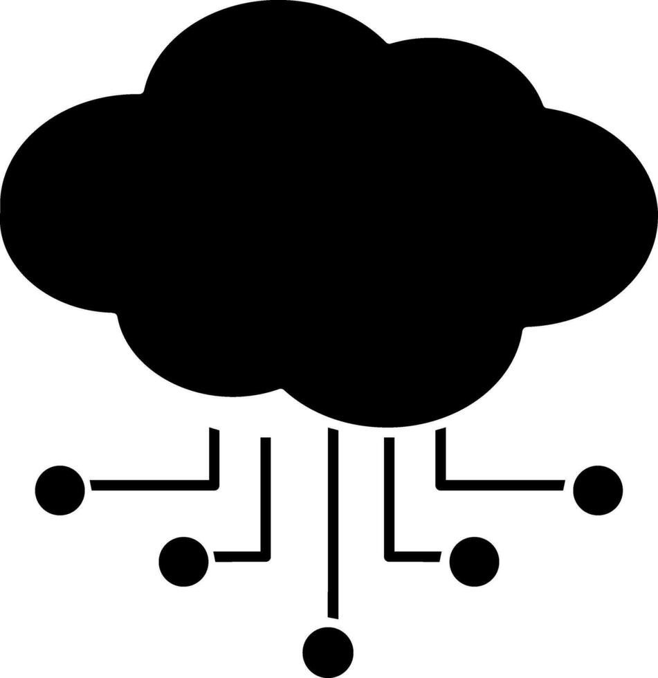 Isolated Cloud Computing Icon In Glyph Style. vector