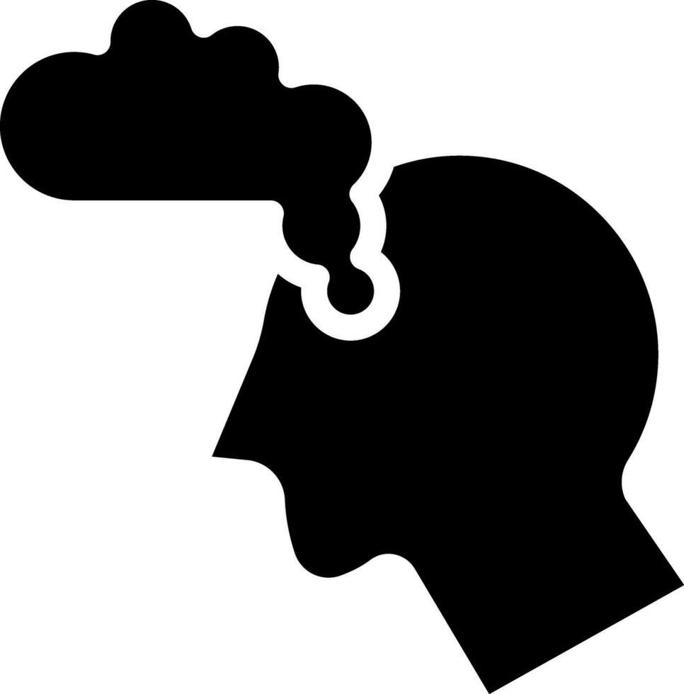Human Thinking Icon In black and white Color. vector