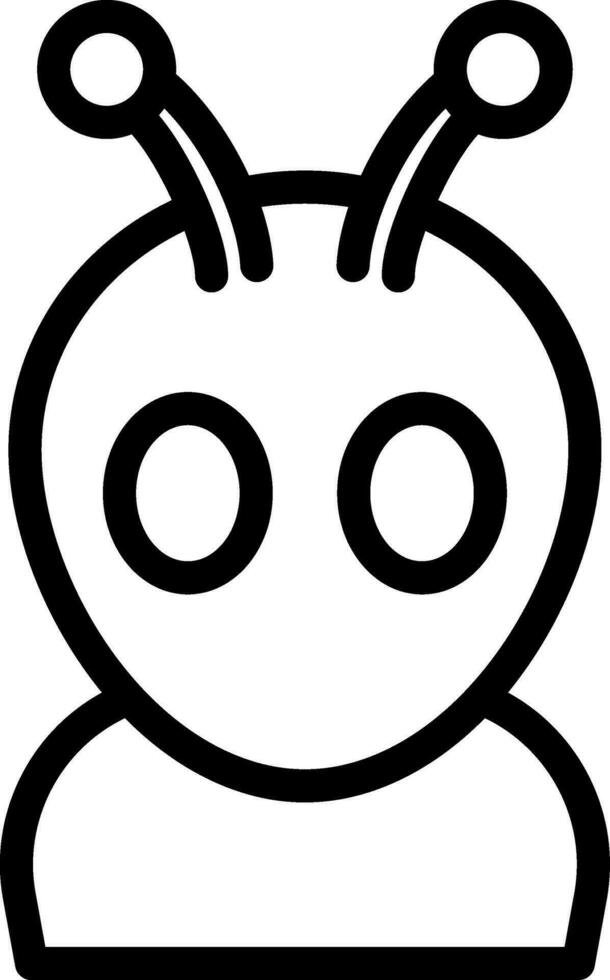 Alien Icon In Black Outline. vector