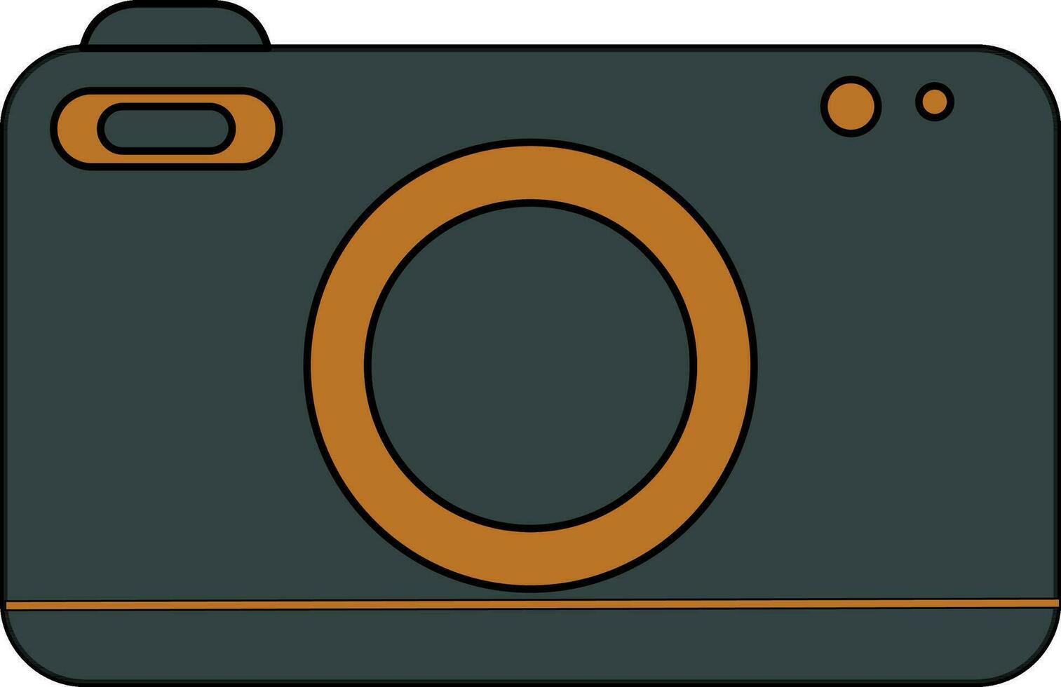 Black and brown digital camera. vector