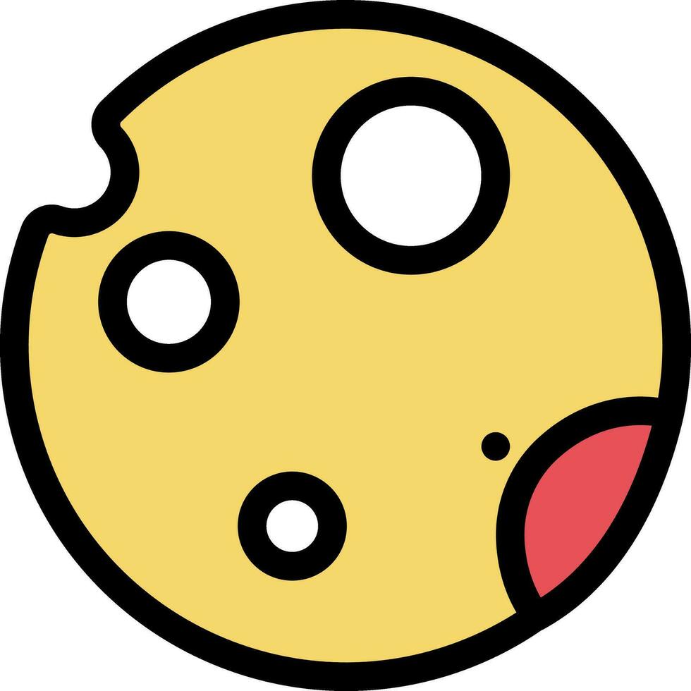 Moon Icon In Flat Style. vector