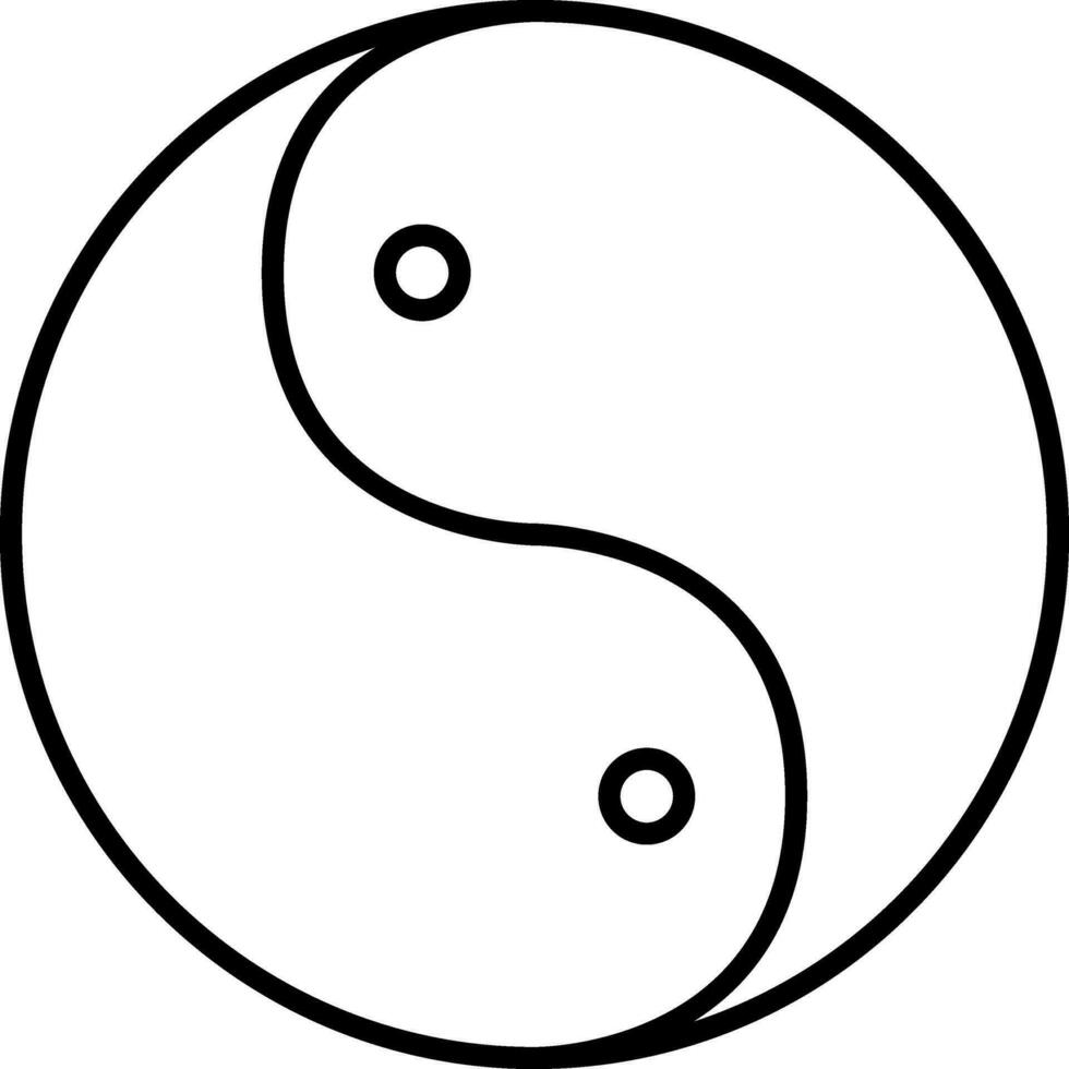 Black Illustration Of Yin Yang Icon. vector