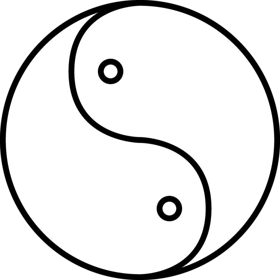 negro ilustración de yin yang icono. vector