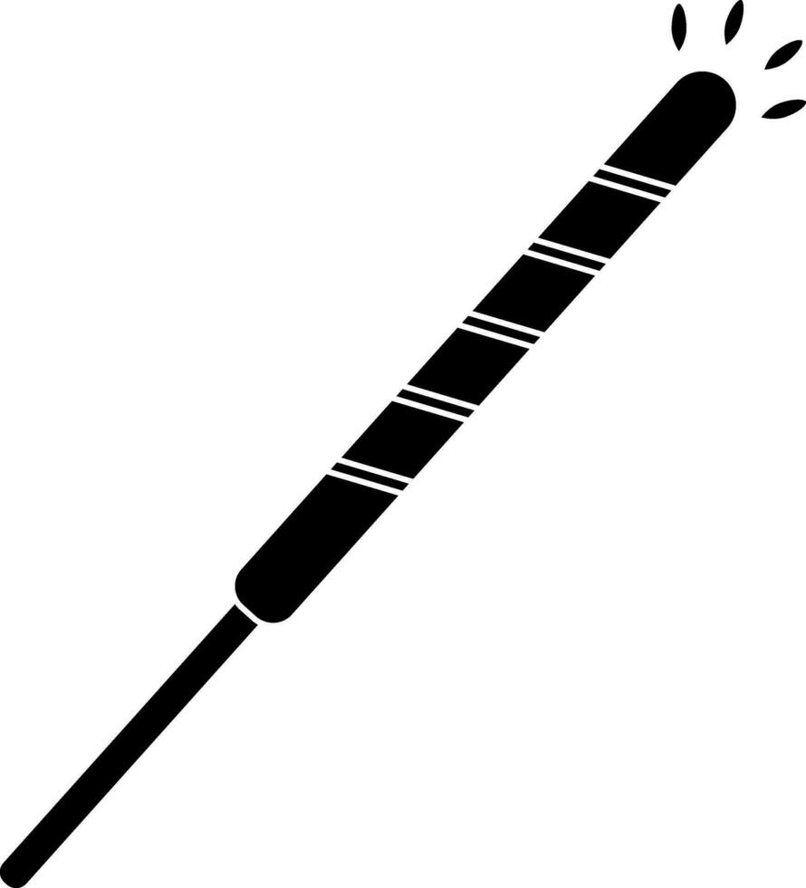 Black And White Fireworks Stick Icon Or Symbol. vector