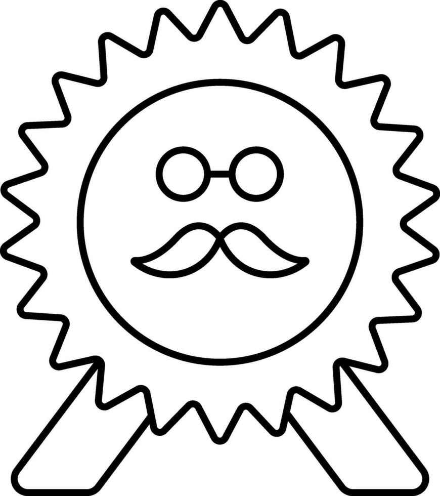 Best Father Badge Icon In Black Outline. vector