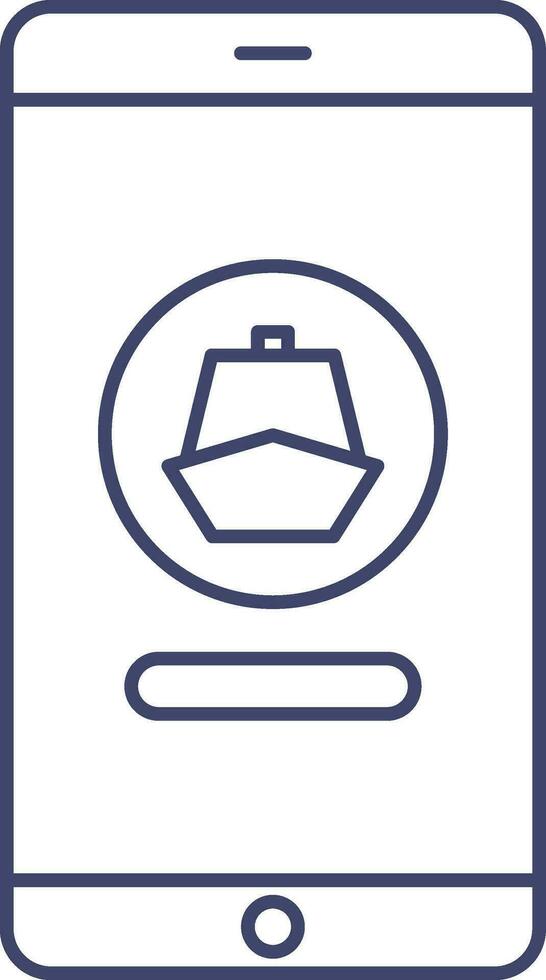 Cruise Booking App In Smartphone Icon. vector