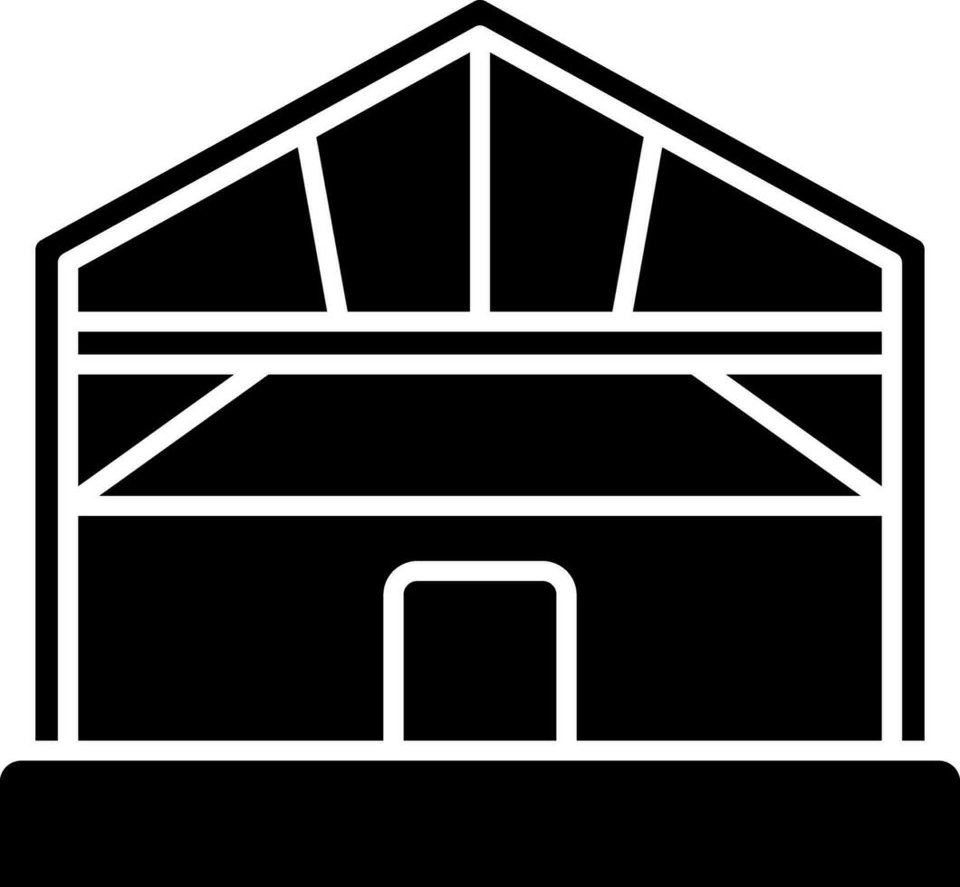 edificio o hogar icono en negro y blanco color. vector