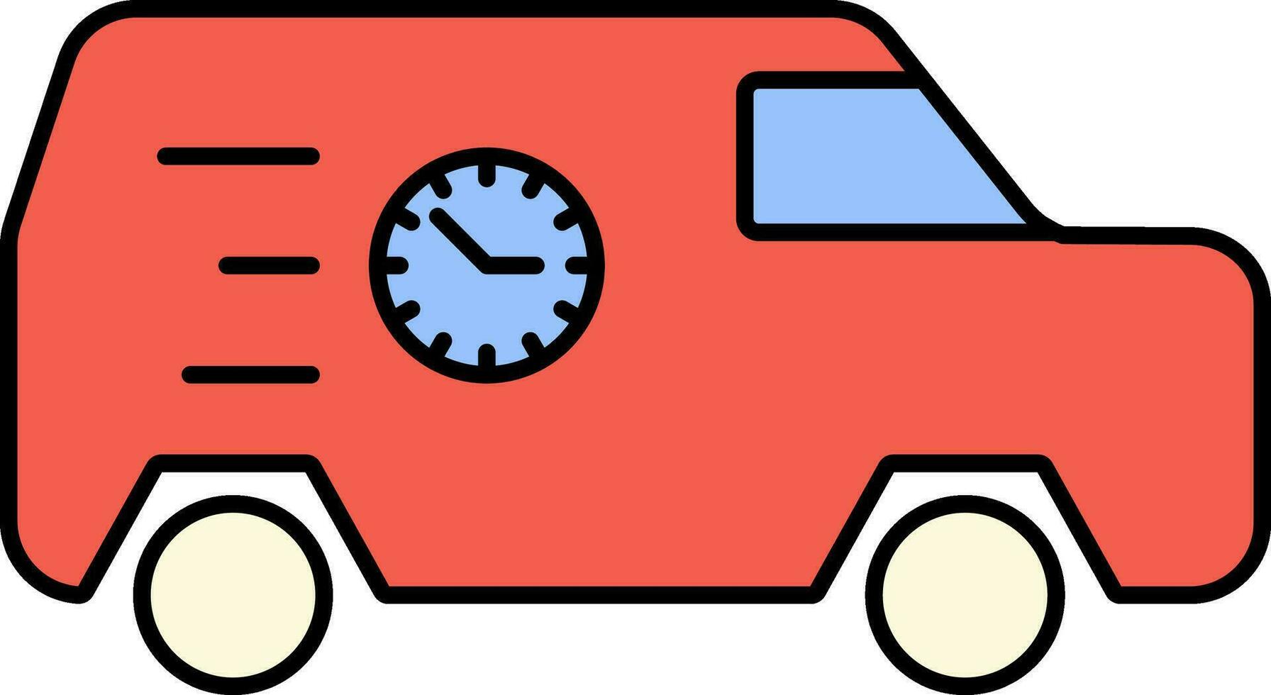Delivery Time Flat Icon In Red And Blue Color. vector