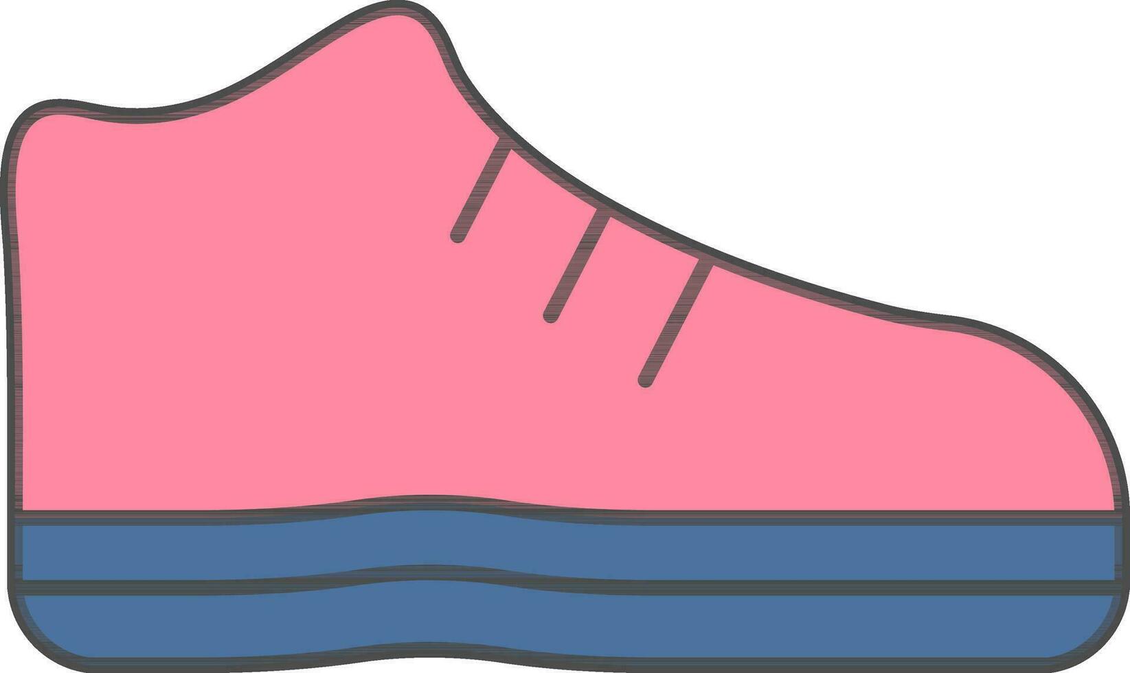 Shoes Icon In Pink And Blue Color. vector