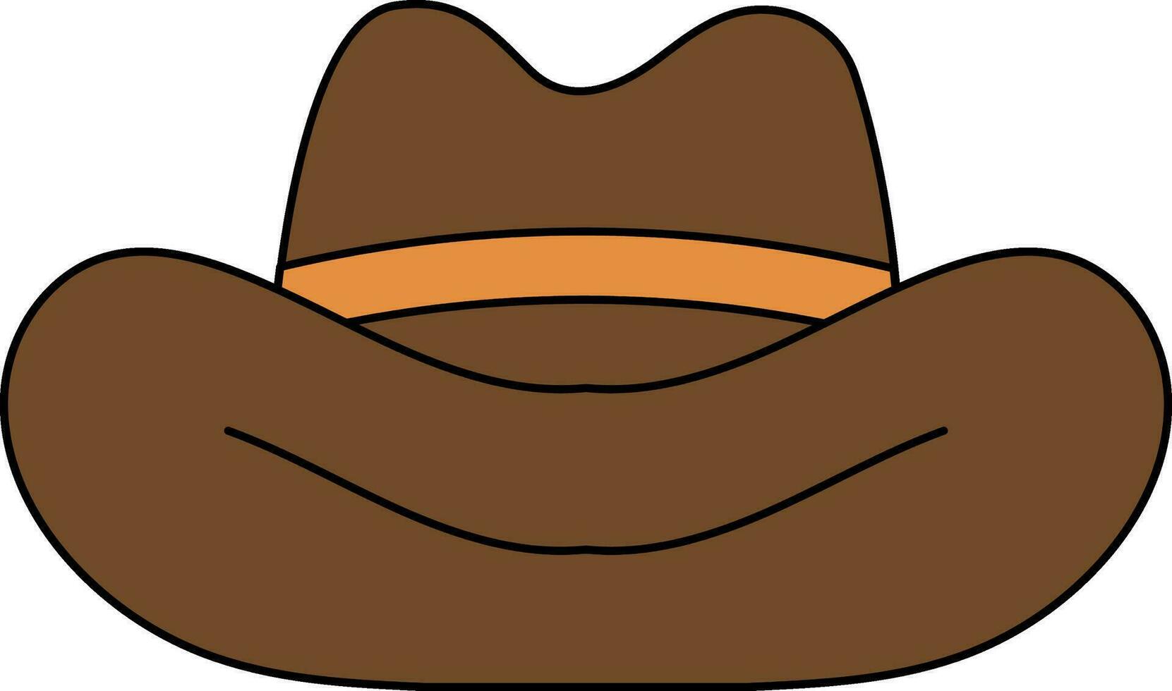 vaquero sombrero icono en marrón y naranja color. vector