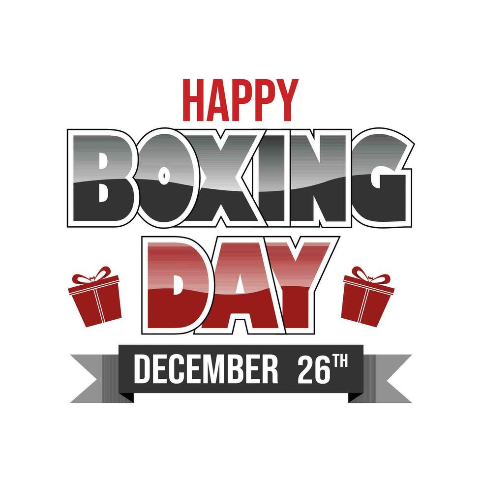 Boxing Day. Holiday concept. Template for background, banner, card, poster with text inscription. Vector EPS10 illustration