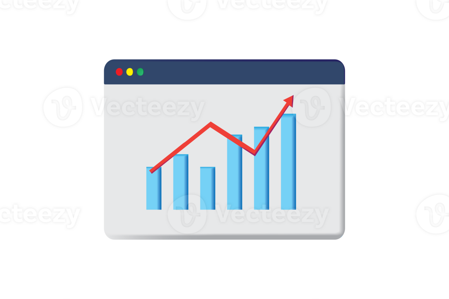 3d Wachstum Geschäft Graph und Pfeil finanziell Markt profitieren Symbol. png