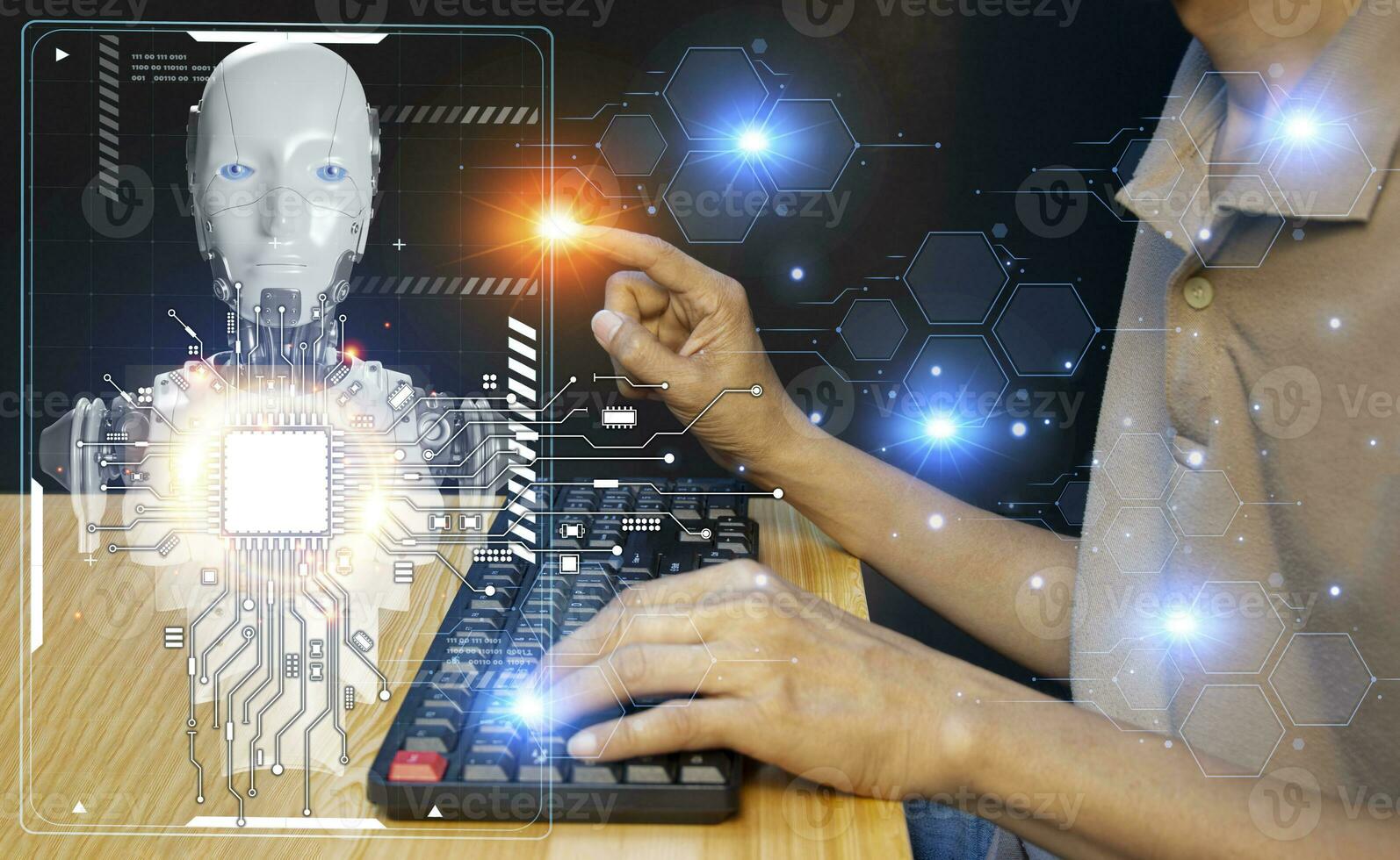 Concepts, development of artificial intelligence and self-learning of artificial intelligence. photo