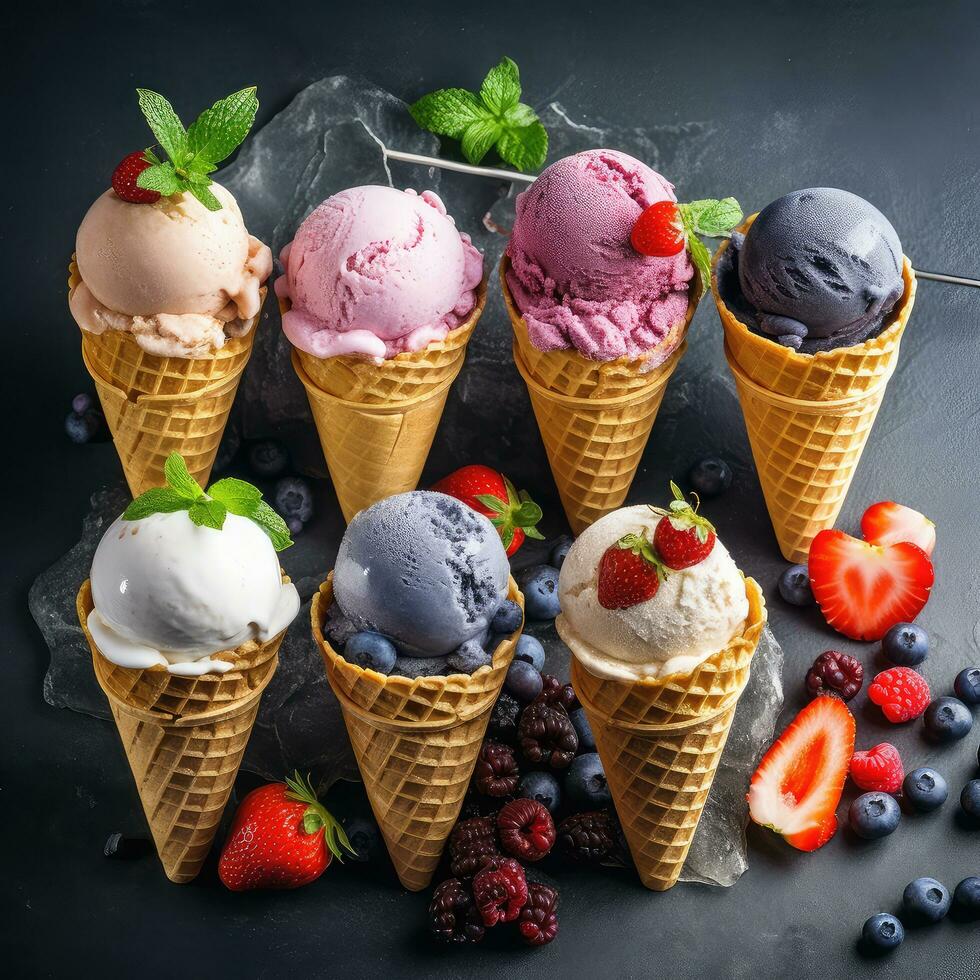 Home made ice cream photo