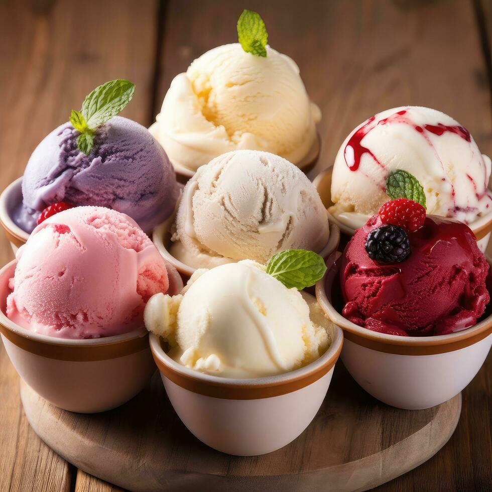 Home made ice cream photo