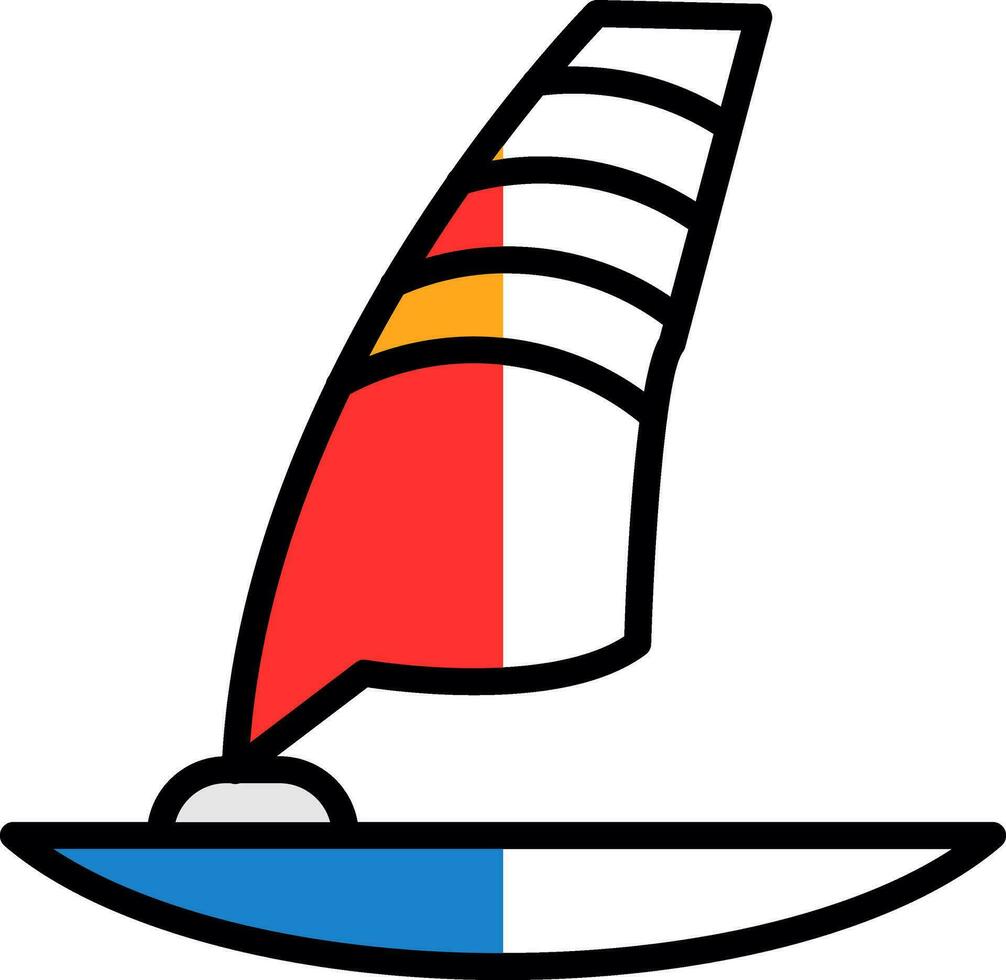 diseño de icono de vector de windsurf